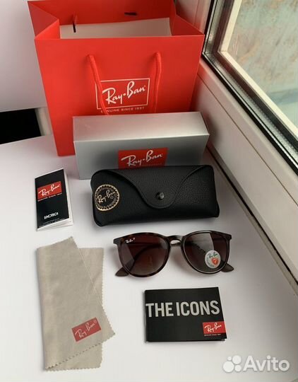 Очки Ray Ban Erika Polaroid (Коричневые)