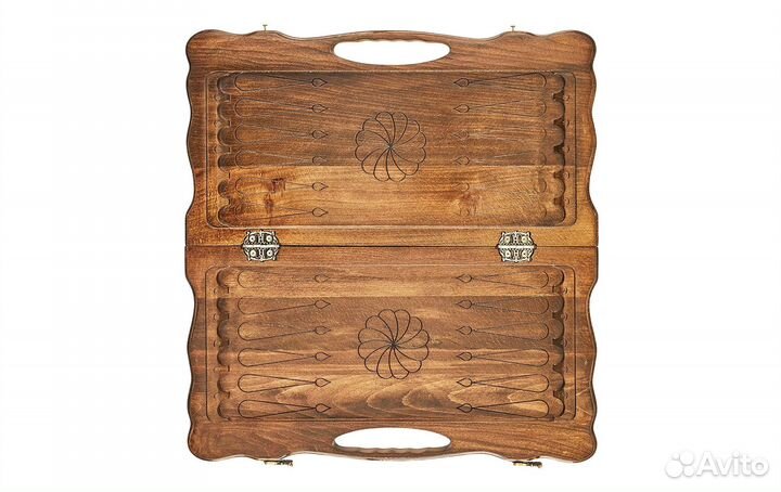 Нарды и шашки резные Одинокий всадник 50 х 52 см бук Армения 62394