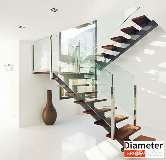 Монтаж современной лестницы из трубы