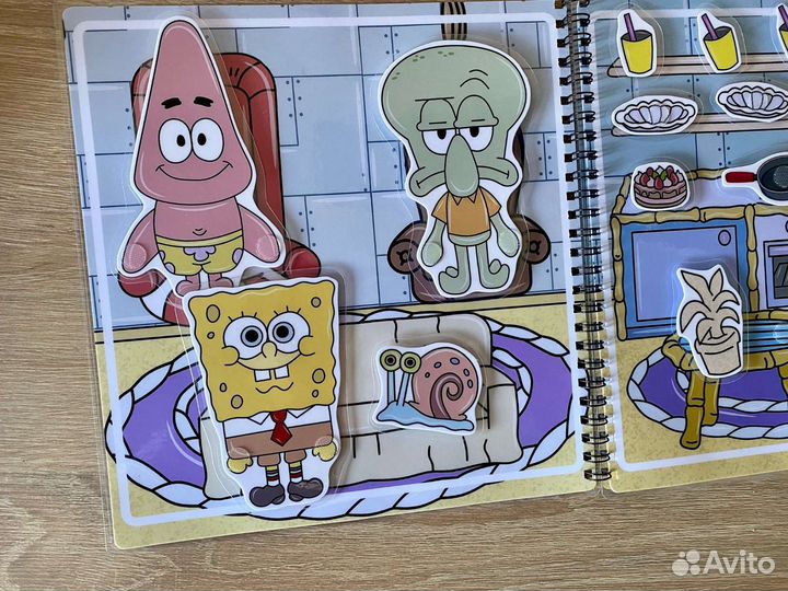 Губка Боб книжка на липучках