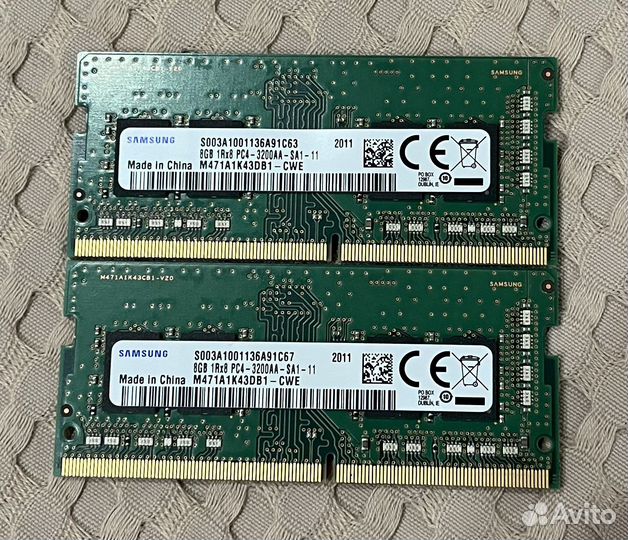 Оперативная память DDR4 8GB SO-dimm Samsung