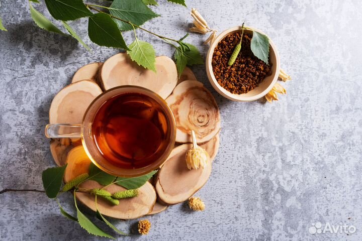 Чага с яблоками и ванилью