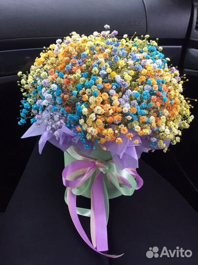 Букет коробка гипсофил