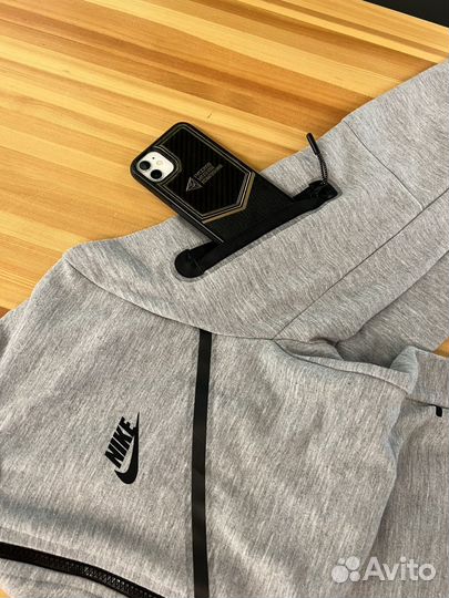 Костюм nike tech fleece серый мужской