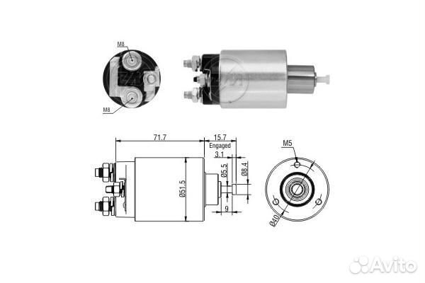 Реле втягивающее daewoo