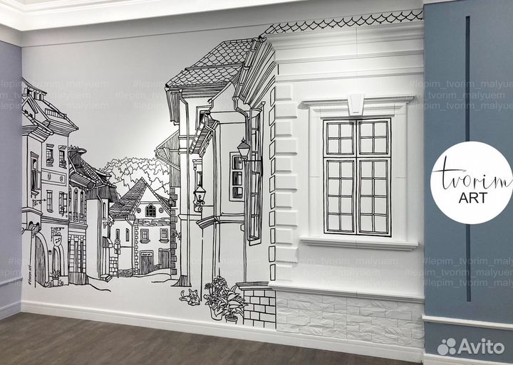 Роспись стен в интерьере