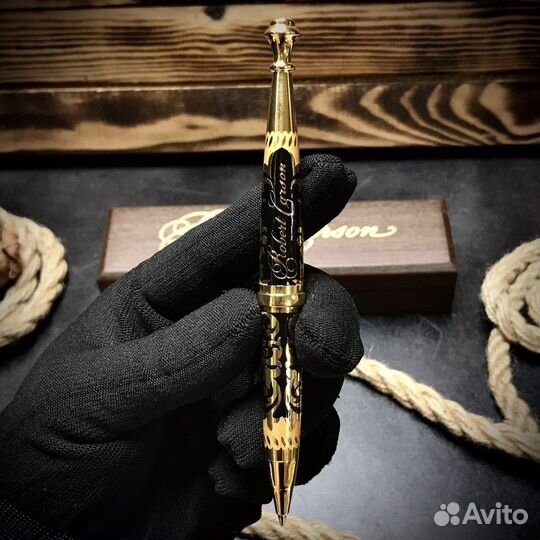 Ручка именная, золото, фианит. Златоуст