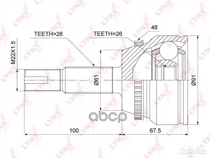 CO-3906A ШРУС наружный к-кт Toyota Camry(V40)