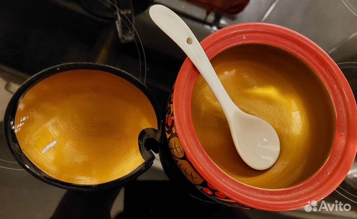 Сахарница хохломская роспись деревянная