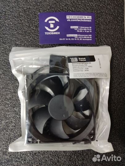 Вентилятор Basetech, 92mm, 1800rpm, 19дБ, 3pin +