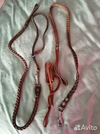 Поводок для крупных пород собак кожаный