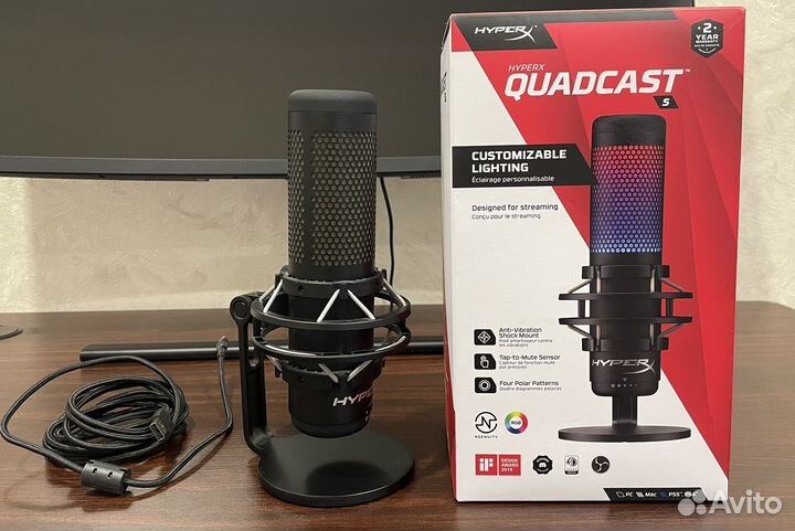Микрофон проводной HyperX QuadCast S