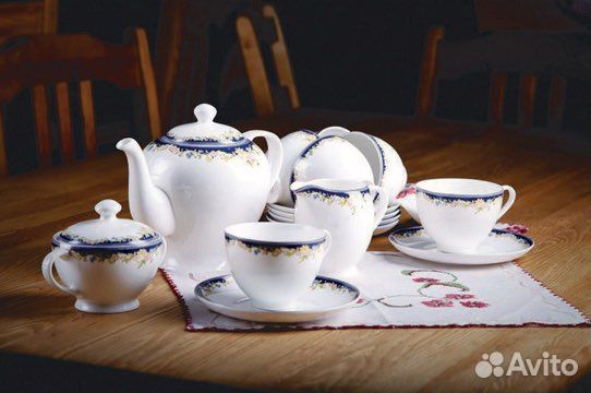 Чайный сервиз из костяного фарфора акку Ноктюрн