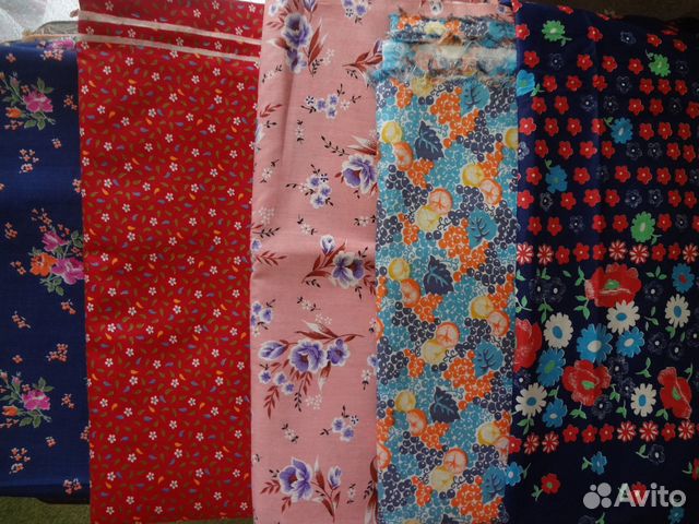 Ткань отрезы советские сатин, хлопок, фланель