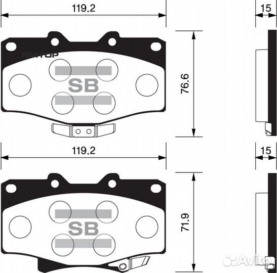 Sangsin brake SP1420 Колодки тормозные toyota 4 Ru