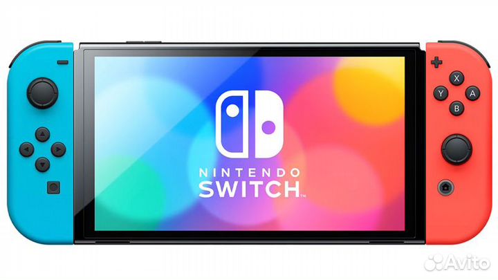 Nintendo Switch oled-модель (цвет неоновый синий/н