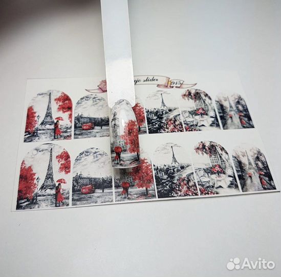 Слайдеры наклейки переводилки для ногтей набор