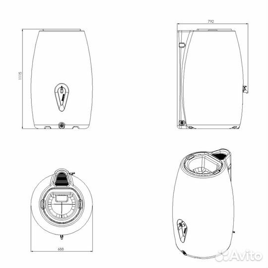 Емкость декоративная Country 300 л коричневая