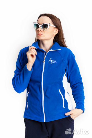 Флисовая Кофта Женская VEL Zip Blue/White (Женский