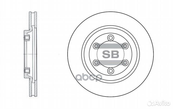 Диск тормозной, передний SD3015 Sangsin brake