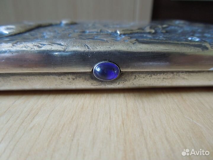 Серебряный портсигар Охота 84 пр. Царская Россия