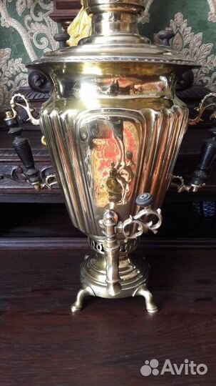 Антикварный угольный самовар Салищев, Цыган