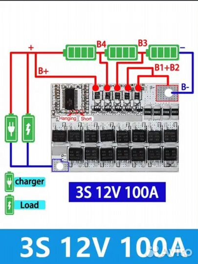 Bms 3s100a,4s100a,5s100a,6s,7s,10s защитная плата