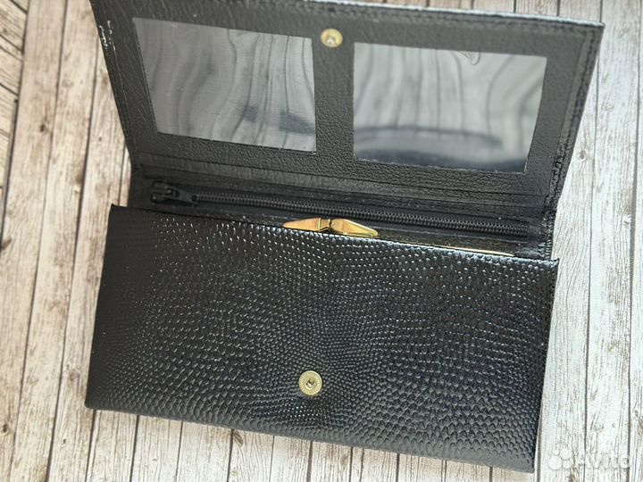 Кошелек женский черный кожа