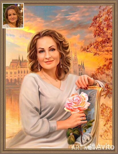 Портрет по фото на холсте. Арт 5035