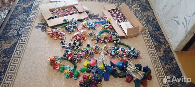 Гирлянда ссср,Радуга 1 ромб редкая, фонарики