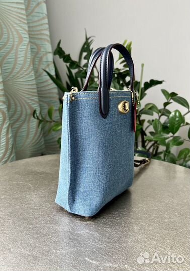 Сумка мини шопер Coach Willow tote 16, Indigo