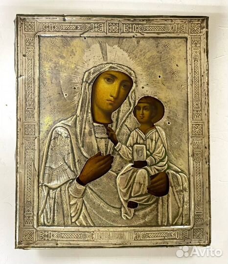 Икона Богородица. Серебро. 1895 год. 84 проба