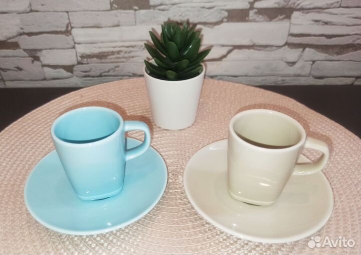 Кофейные кружки с блюдцами для эспрессо IKEA 365+