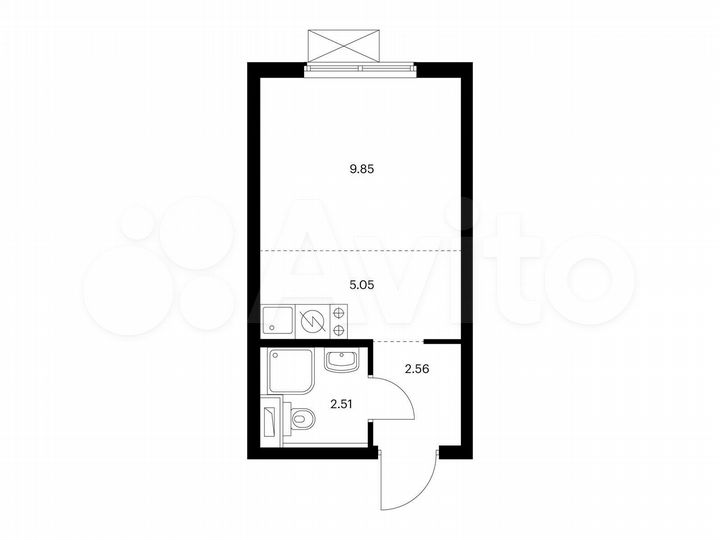 Квартира-студия, 20 м², 10/33 эт.