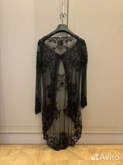 Накидка прозрачная с ручной вышивкой