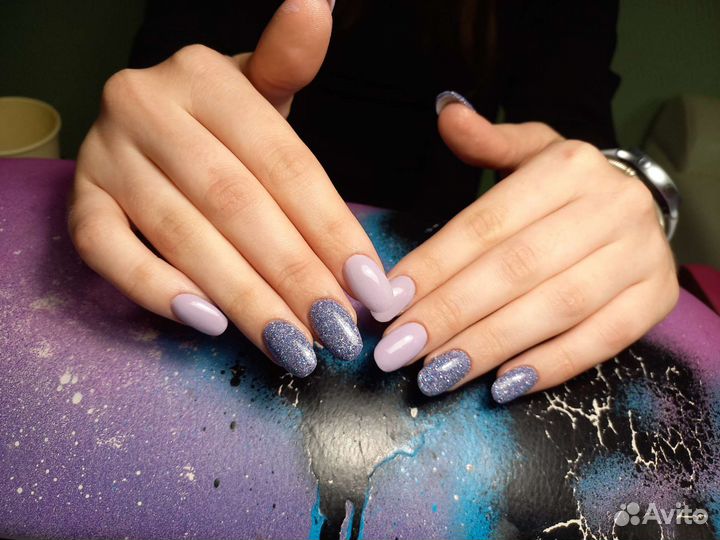 Маникюр с покрытием порошок(без лампы,дип система)