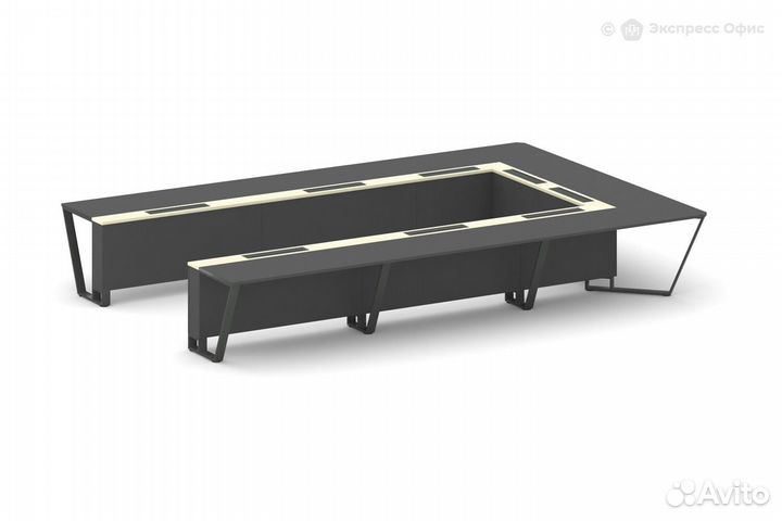 Стол для переговоров П-образный Steel Meet KM-PR.B.SP-15P