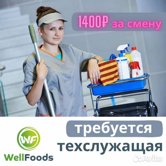 Техслужащая / уборщица подработка