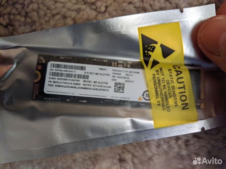 Samsung SSD NVMe PM9A1 1Tb (oem версия 980 pro)