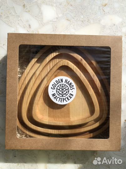 Подарочный набор тарелок из дерева