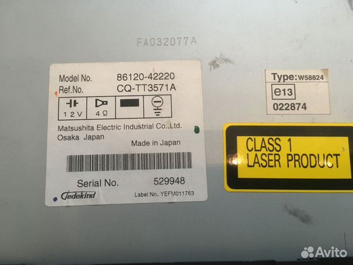 Toyota Rav4 магнитола оригинал