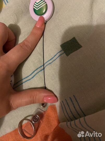 Держатель Сбербанк с рулеткой для пропуска и тп