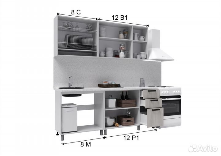 Кухонный гарнитур на 2 метра