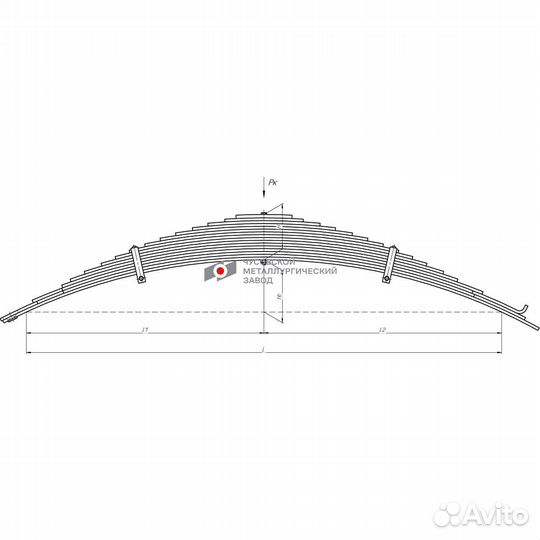 Рессора передняя 16-и л. маз-64221 чмз