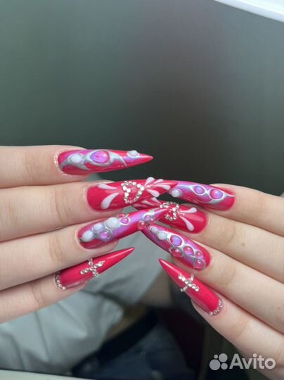 Маникюр наращивание ногтей гель лак