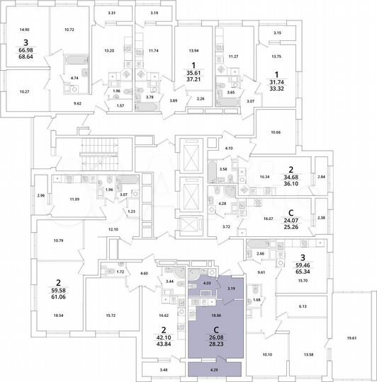 Квартира-студия, 28,2 м², 8/23 эт.