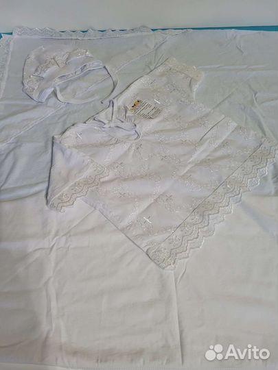 Комплект для крещения: пеленка, рубашка, чепчик