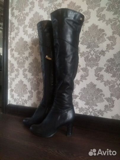 Ботфорты кожаные