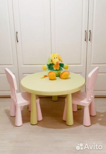Детский стол и стулья Икея Маммут