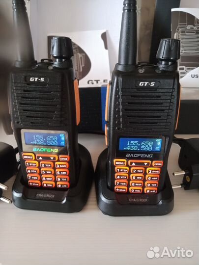 Рация Baofeng GT-5 10 Вт 136-174/400-520 мгц 2шт